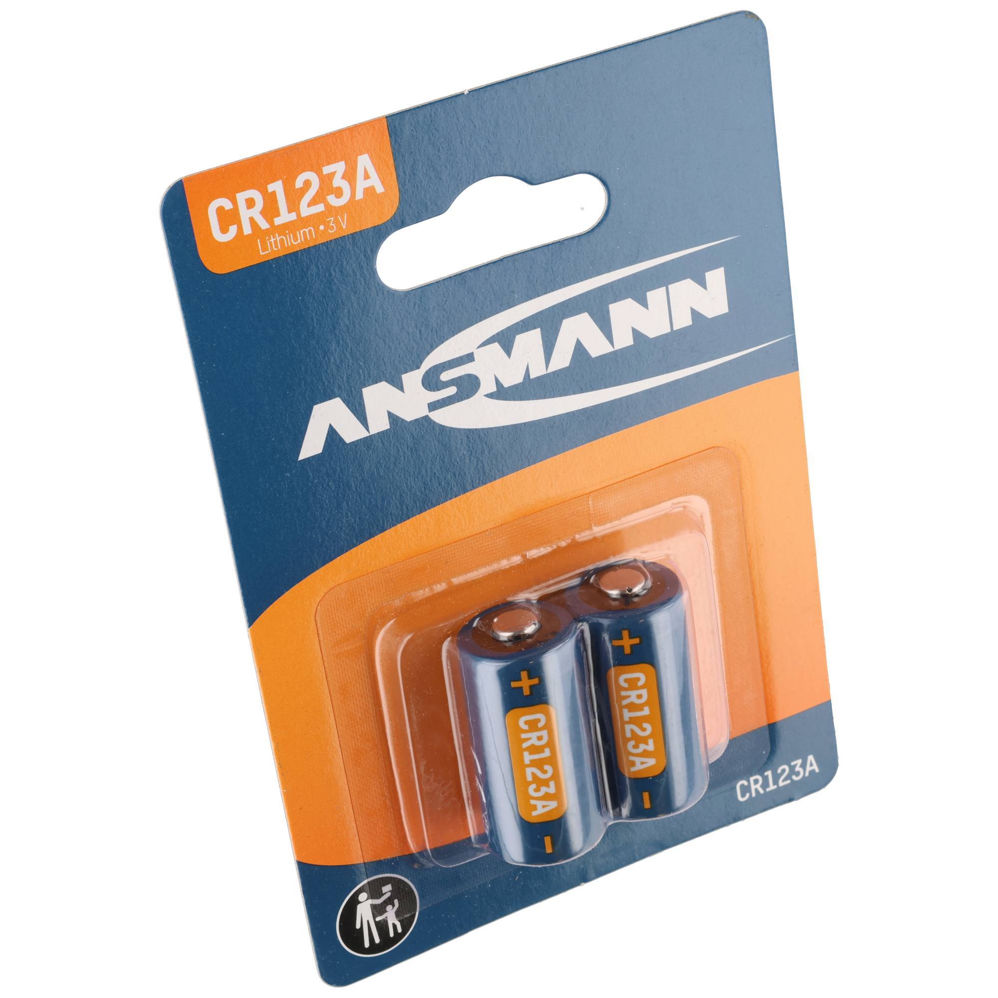 Ansmann Lithium Batterie CR123A, CR17335, 3 Volt, 2 Stück