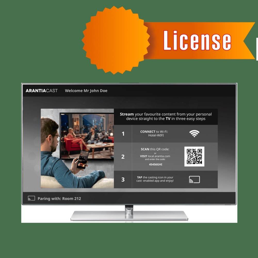 Werbegrafik eines TV-Casting-Dienstes mit einem orangefarbenen Banner 