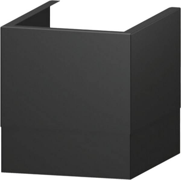 Schwarze rechteckige, an der Wand befestigte Box oder offene Wandregalhalterung auf weißem Hintergrund.