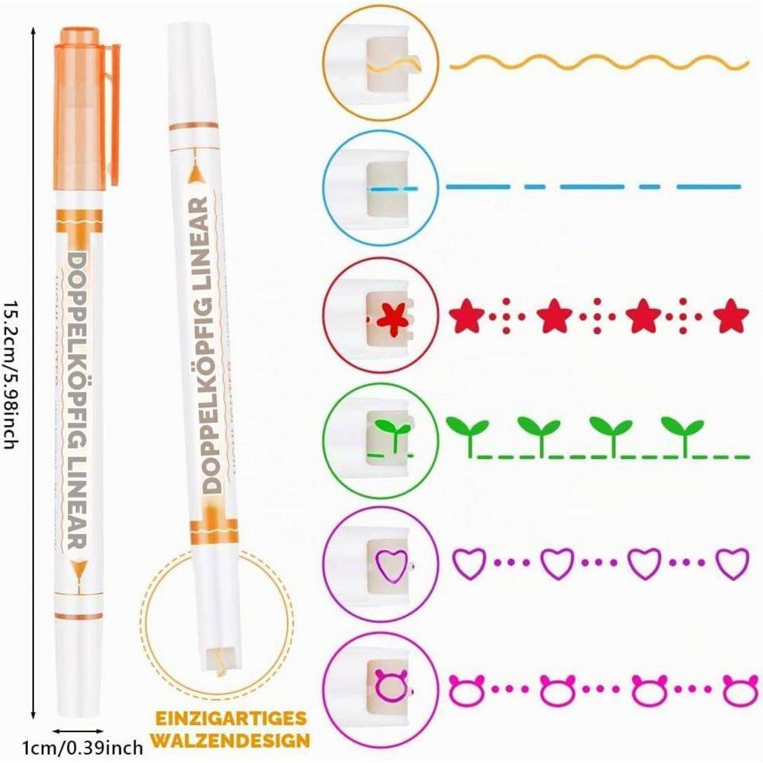 Produktbild eines doppelseitigen Markers mit der Bezeichnung „DOPPELKOPF LINEAR