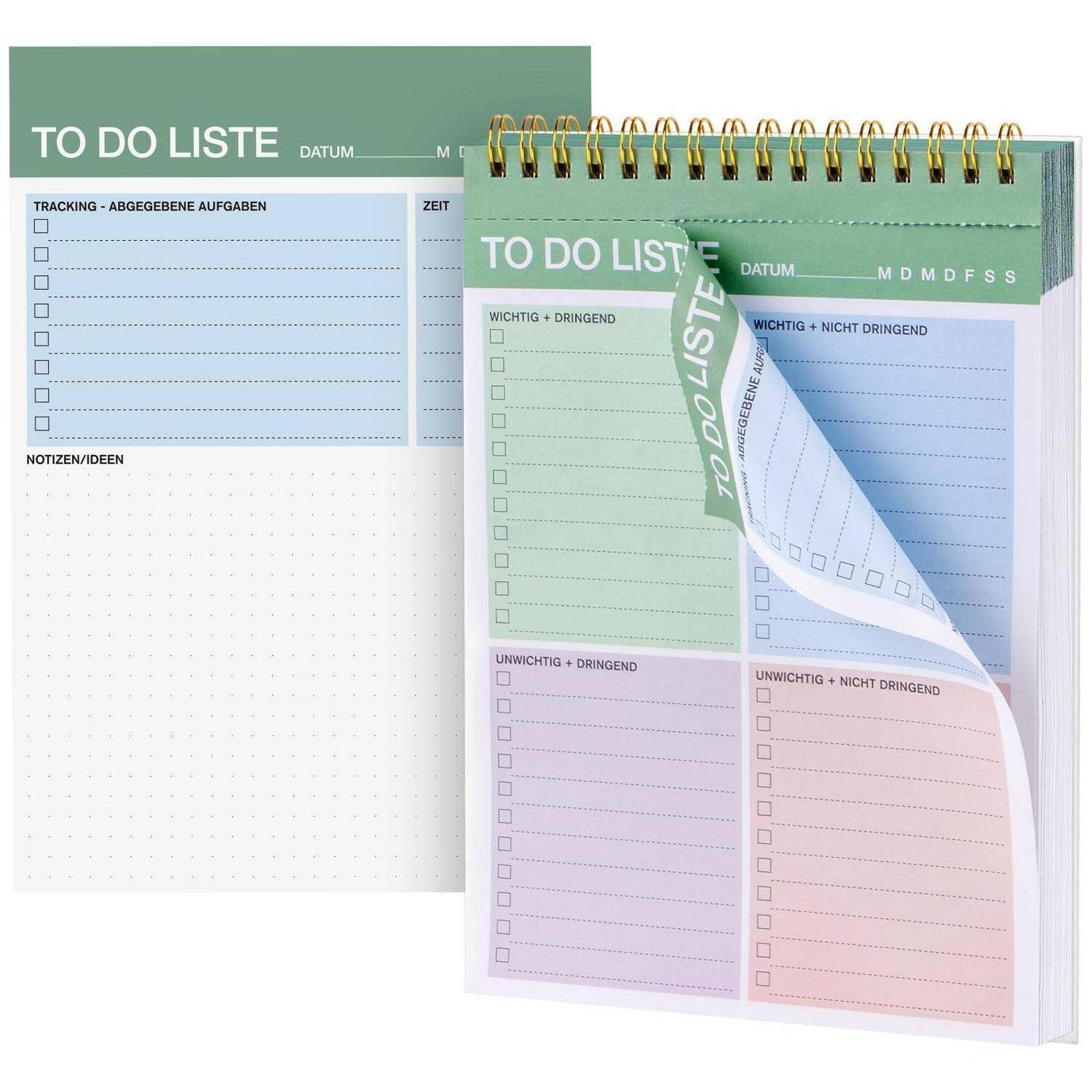 Ein spiralgebundenes „TO DO LISTE