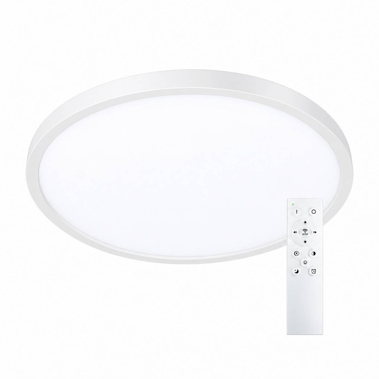 LED Universum LED Panel Deckenleuchte rund weiß Ø60cm 40W CCT 3000-6000K 4400lm dimmbar UGR≤22 CRI>93 IP20 mit Fernbedienung