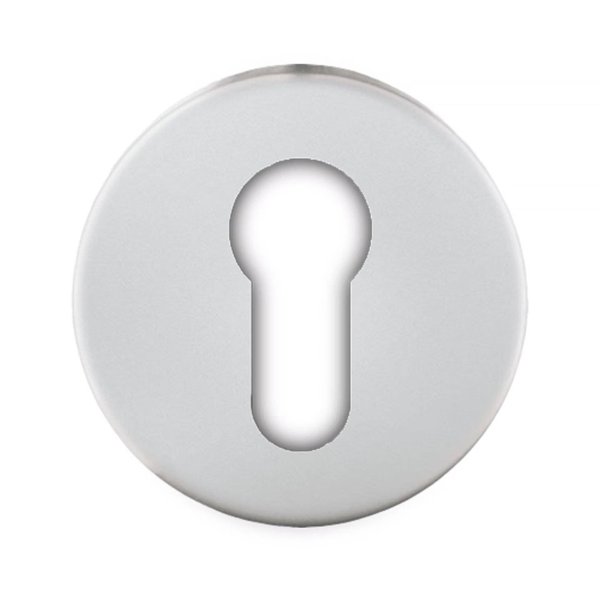 Grauer Kreisbutton mit Schlüssellochsymbol, das Sicherheit oder gesperrten Zugriff darstellt.