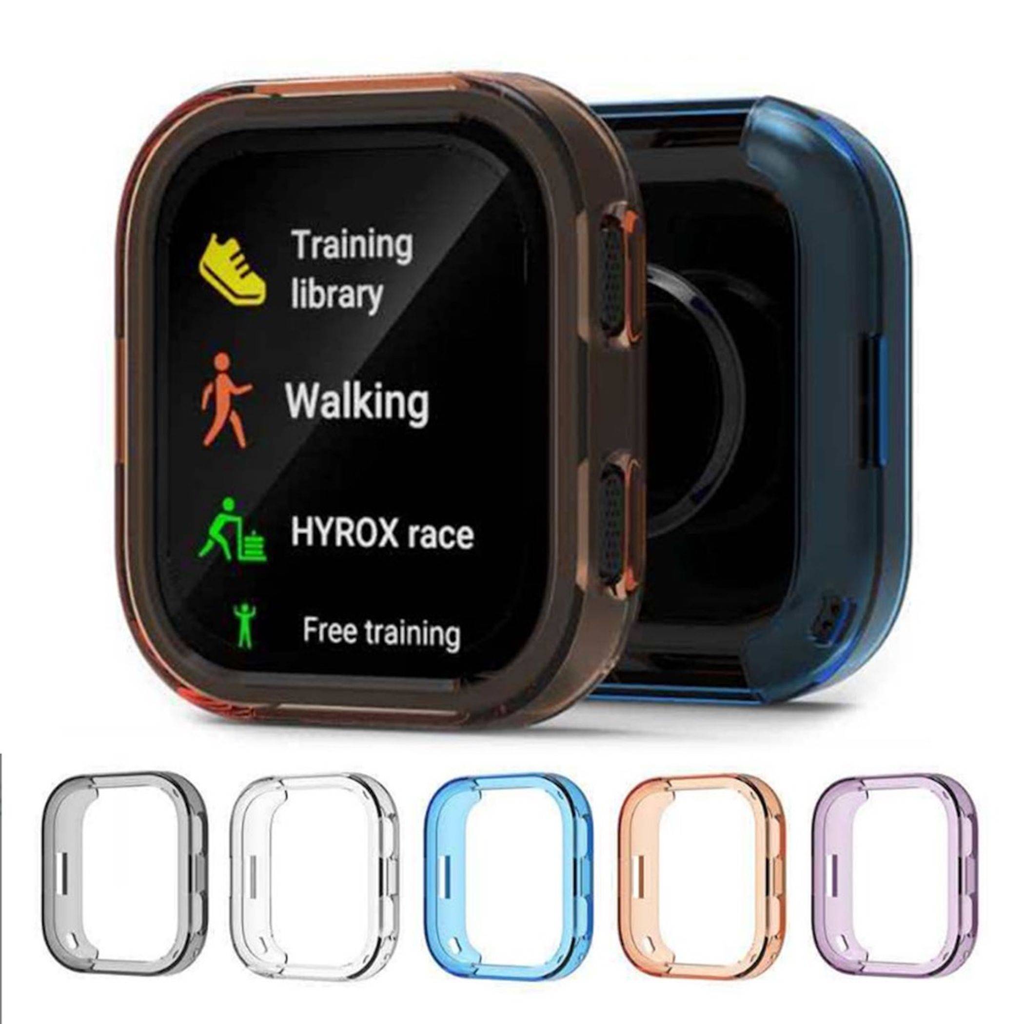Smartwatch-Display mit Menüoptionen „Trainingsbibliothek