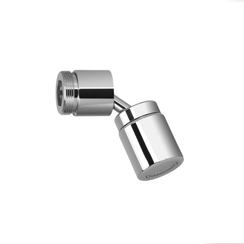Verstellbarer Duschkopf aus Chrome mit gewindeltem Wandanschluss und abgewinkeltem Sprühkopf auf weißem Hintergrund.