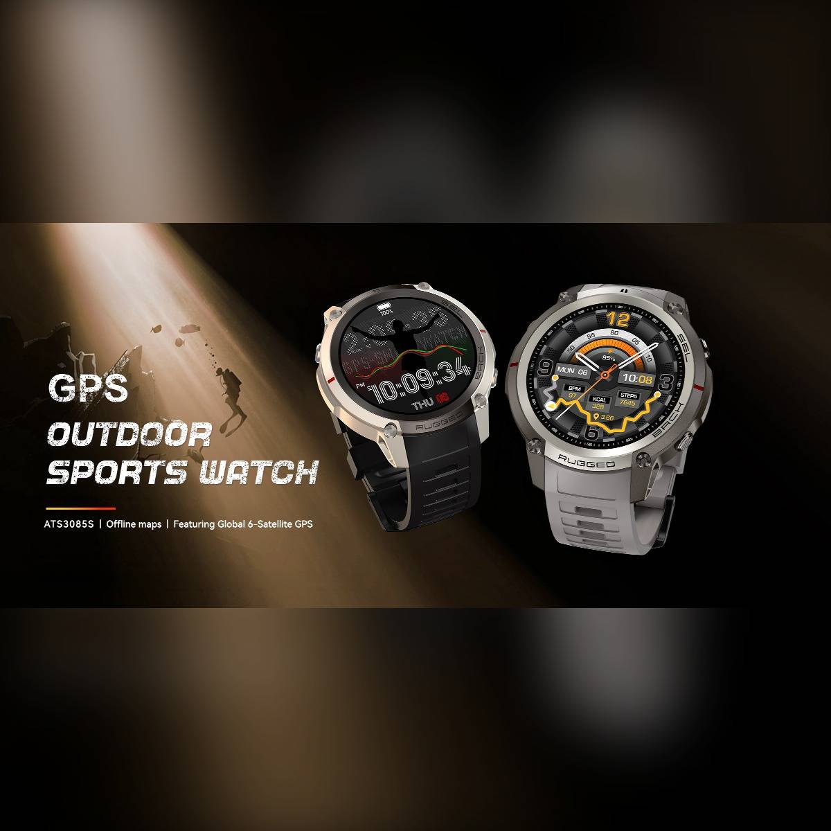 Smartwatch mit 1.43 inch AMOLED, Multi-GNSS, 5ATM, 500mAh Akku und Bluetooth-Anrufen Grey