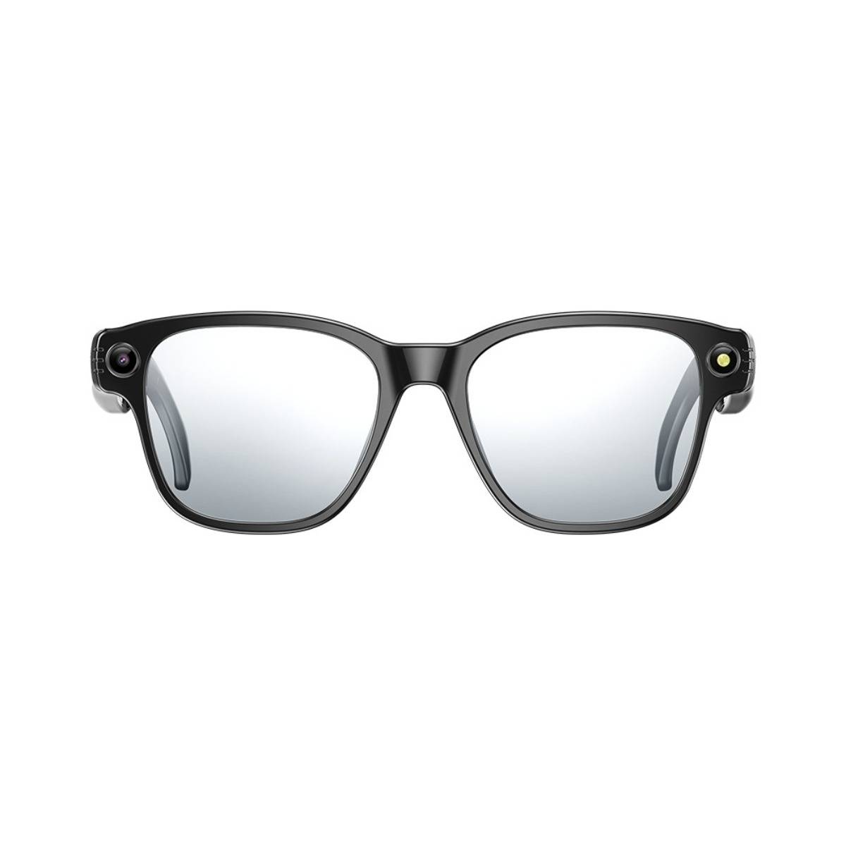 Intelligente AI-Brille (Schwarzrahmen) mit HD-Kamera und Sprachassistent Transparent