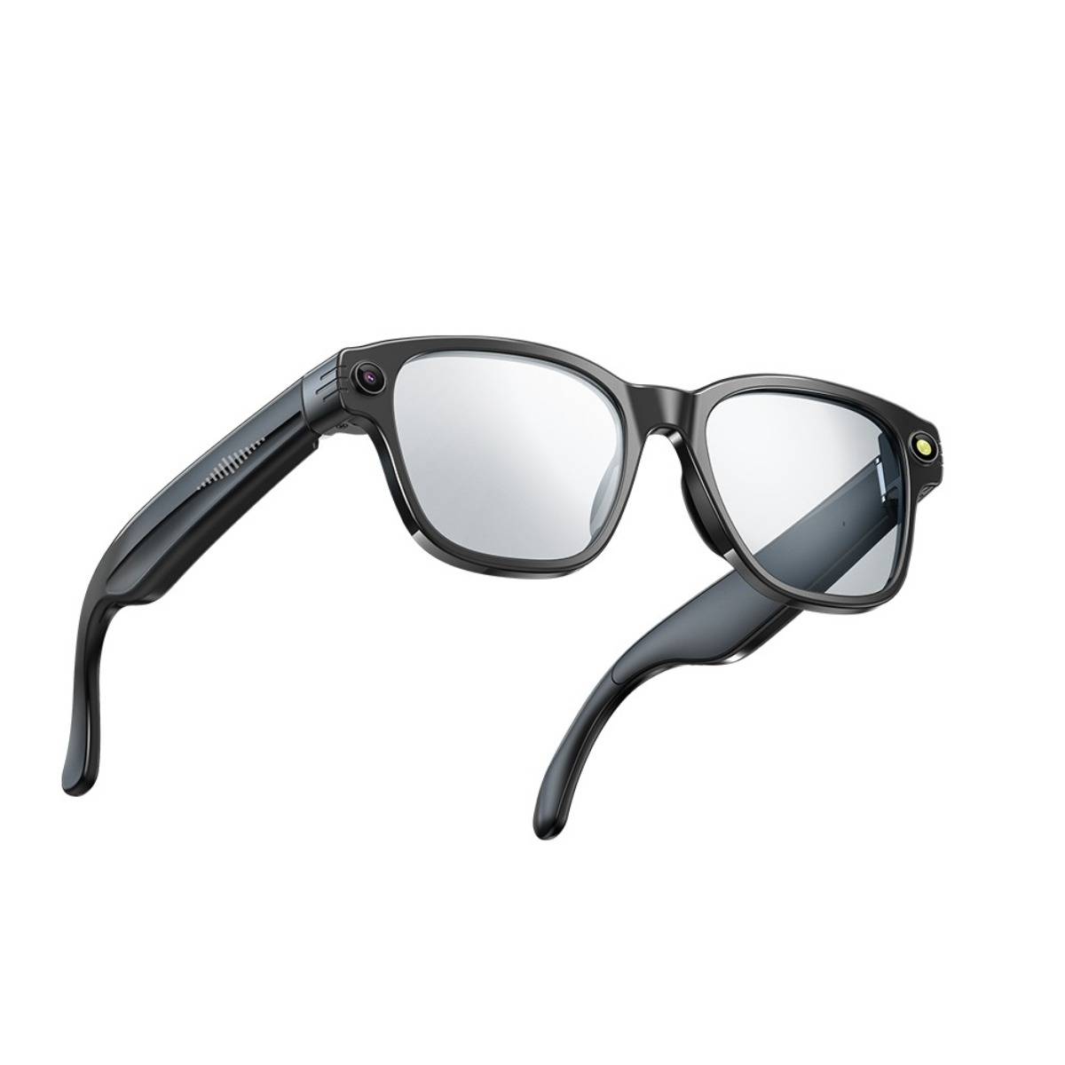 Intelligente AI-Brille (Schwarzrahmen) mit HD-Kamera und Sprachassistent Transparent