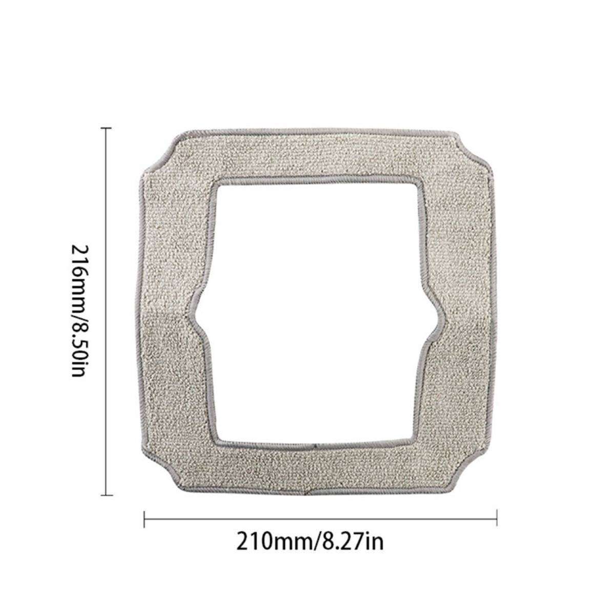Quadratische gewebte Stoff-Rahmendichtung, mit einer Höhe von 216 mm und einer Breite von 210 mm gekennzeichnet, mit zentralem Ausschnitt und markierten Abmessungen dargestellt.
