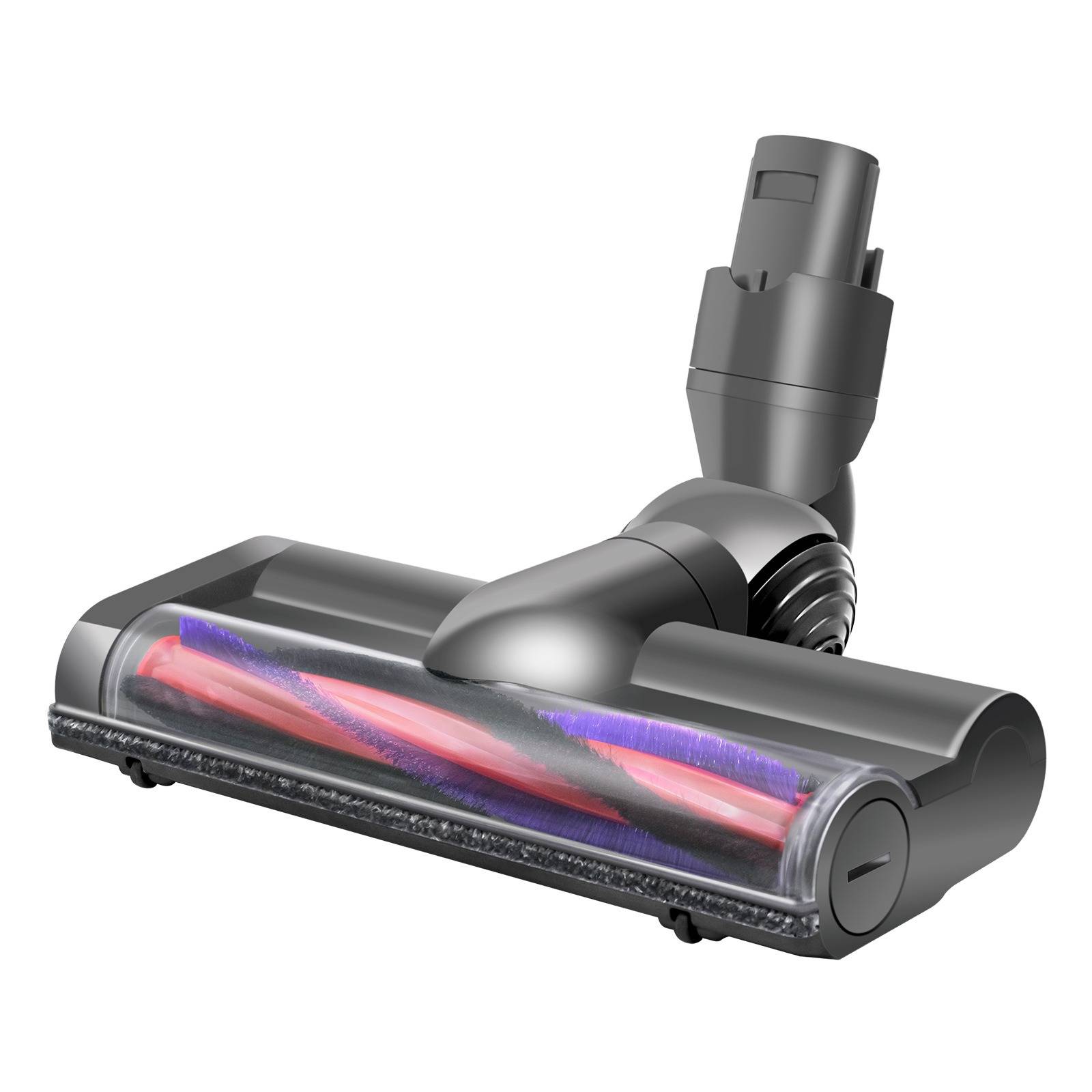 Motorisierte Staubsaugerbürste mit rotierender Walzenbürste, dargestellt auf weißem Hintergrund.
