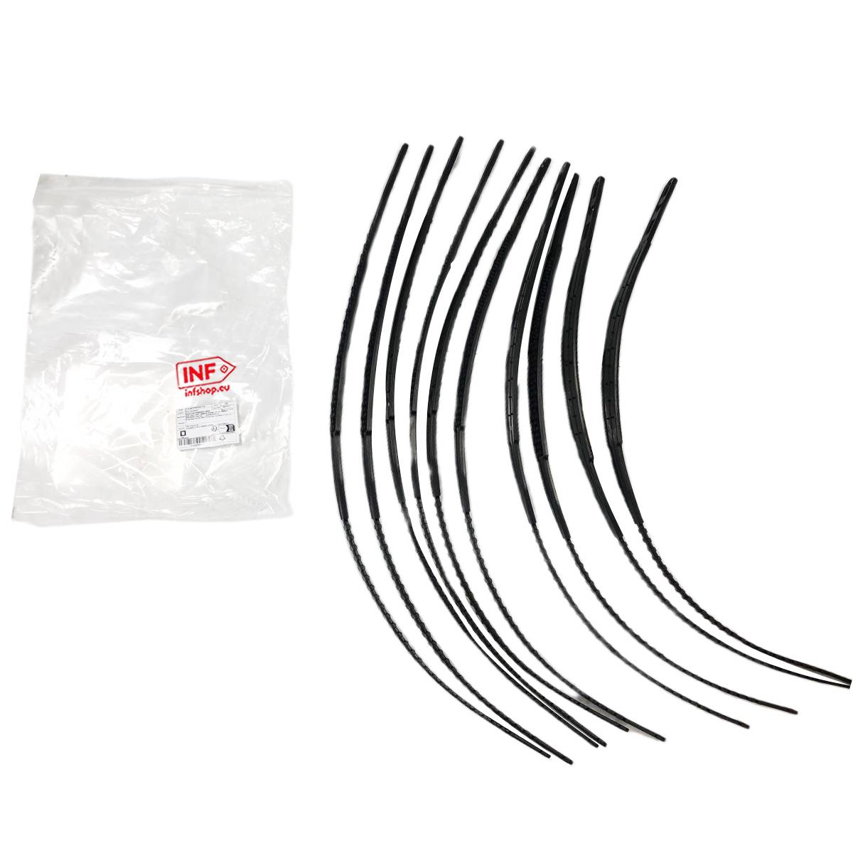 Transparente Plastiktüte mit einem „INFO