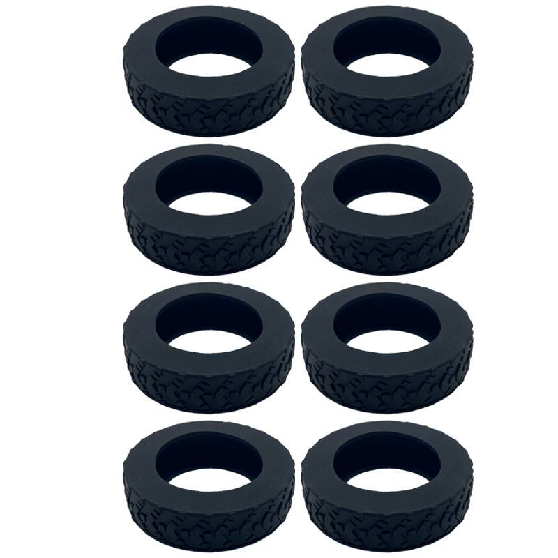 Premium Silikon Gepäckradschützer (8er-Pack) Black