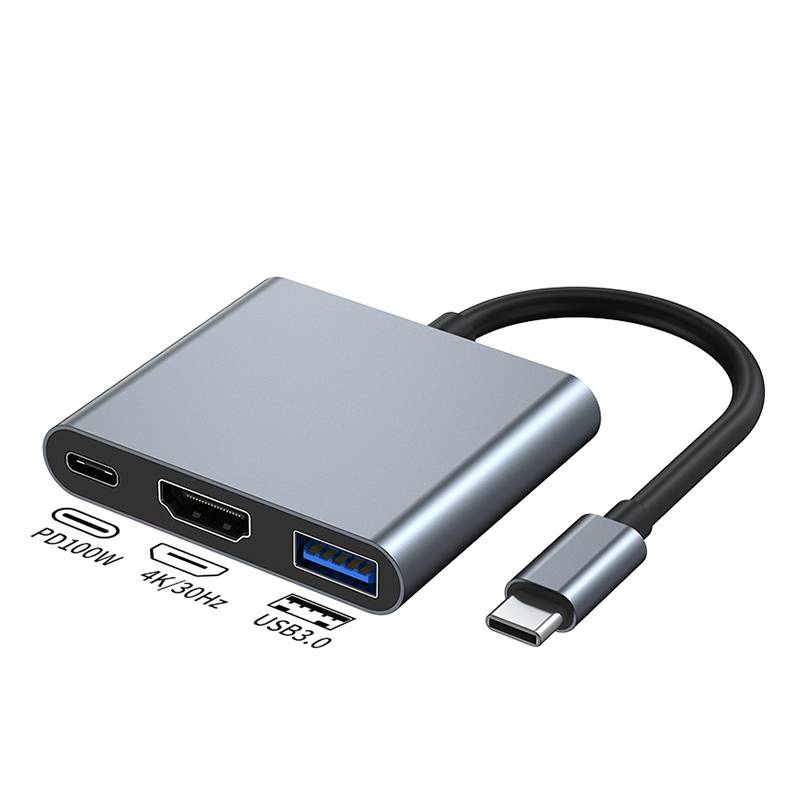 Hochwertiger 4K30Hz USB-C Hub mit 100W PD-Aufladung
