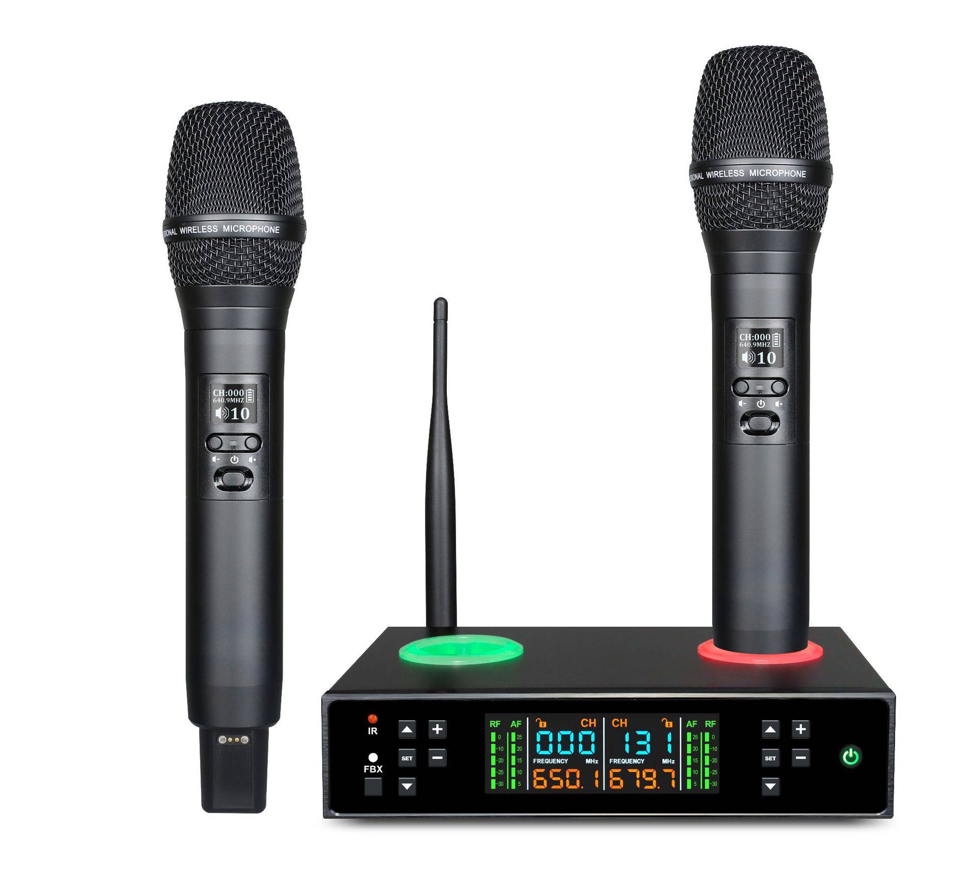 Professionelles drahtloses Mikrofonsystem mit Anti-Feedback