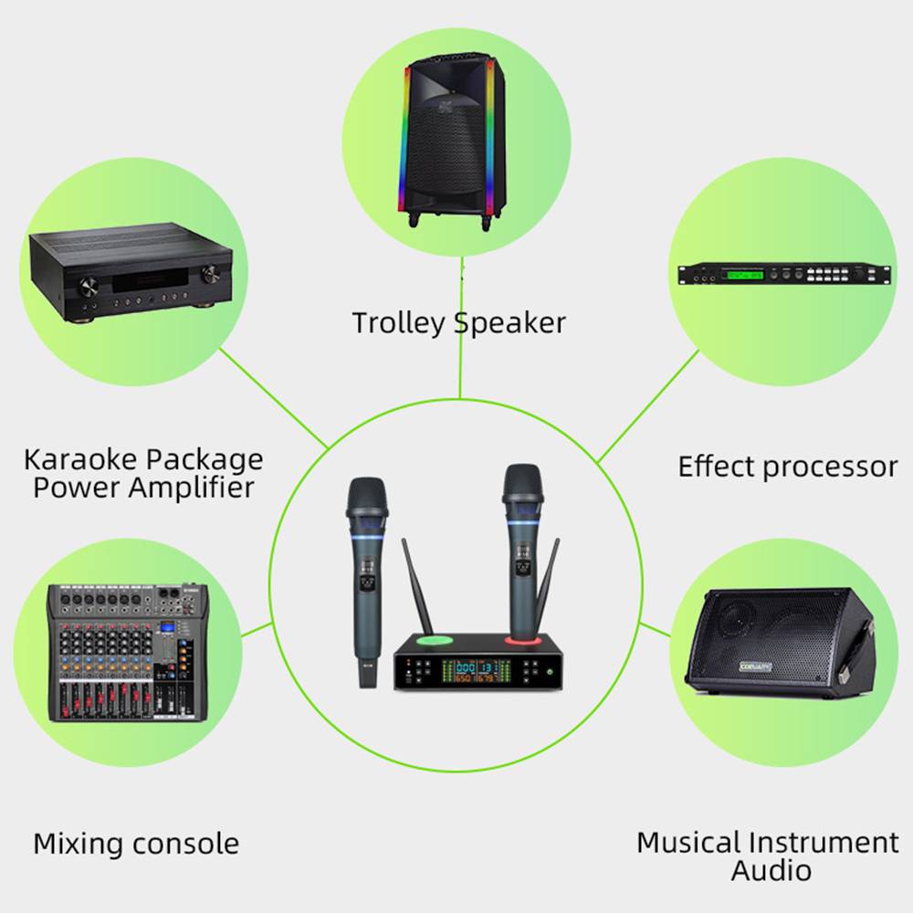 Professionelles drahtloses Mikrofonsystem mit Anti-Feedback