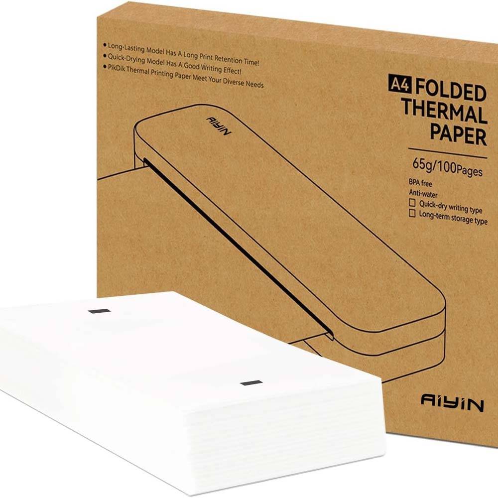 A4 Schnell Trocknendes Thermopapier – 100 Blatt Gefaltet für Thermodrucker