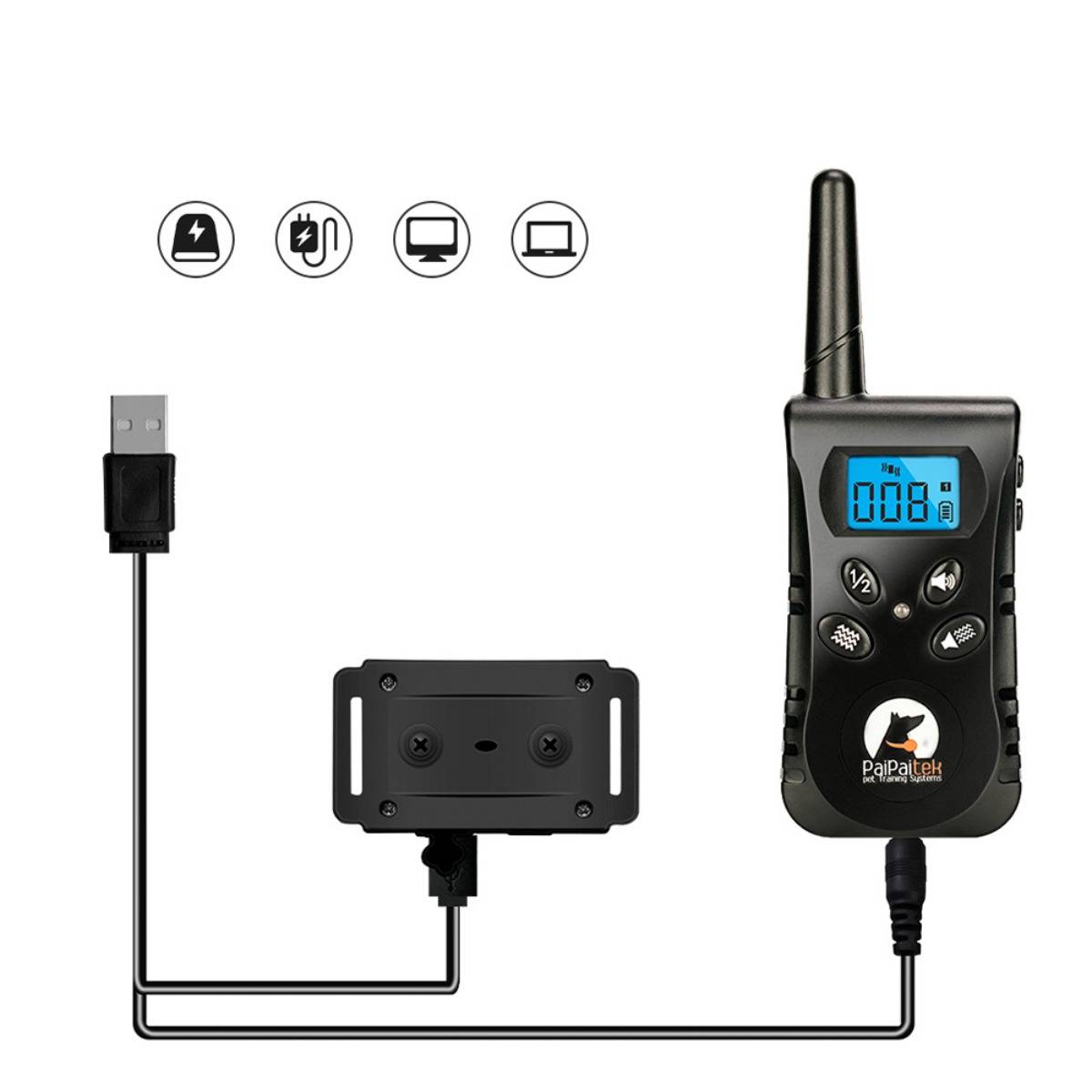 Ferngesteuertes Hundeerziehungshalsband – kein Stromschlag, 10 Vibrationsstufen, wasserdicht (IP67), 500 m Reichweite, wiederaufladbar