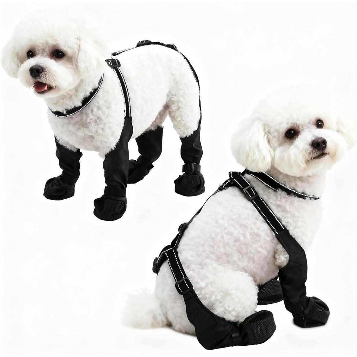 Hundeschuhe gegen Schmutz und Rutschgefahr - Saubere, sichere Pfoten, verstellbar, atmungsaktives Polyester, Größen S/M/L M
