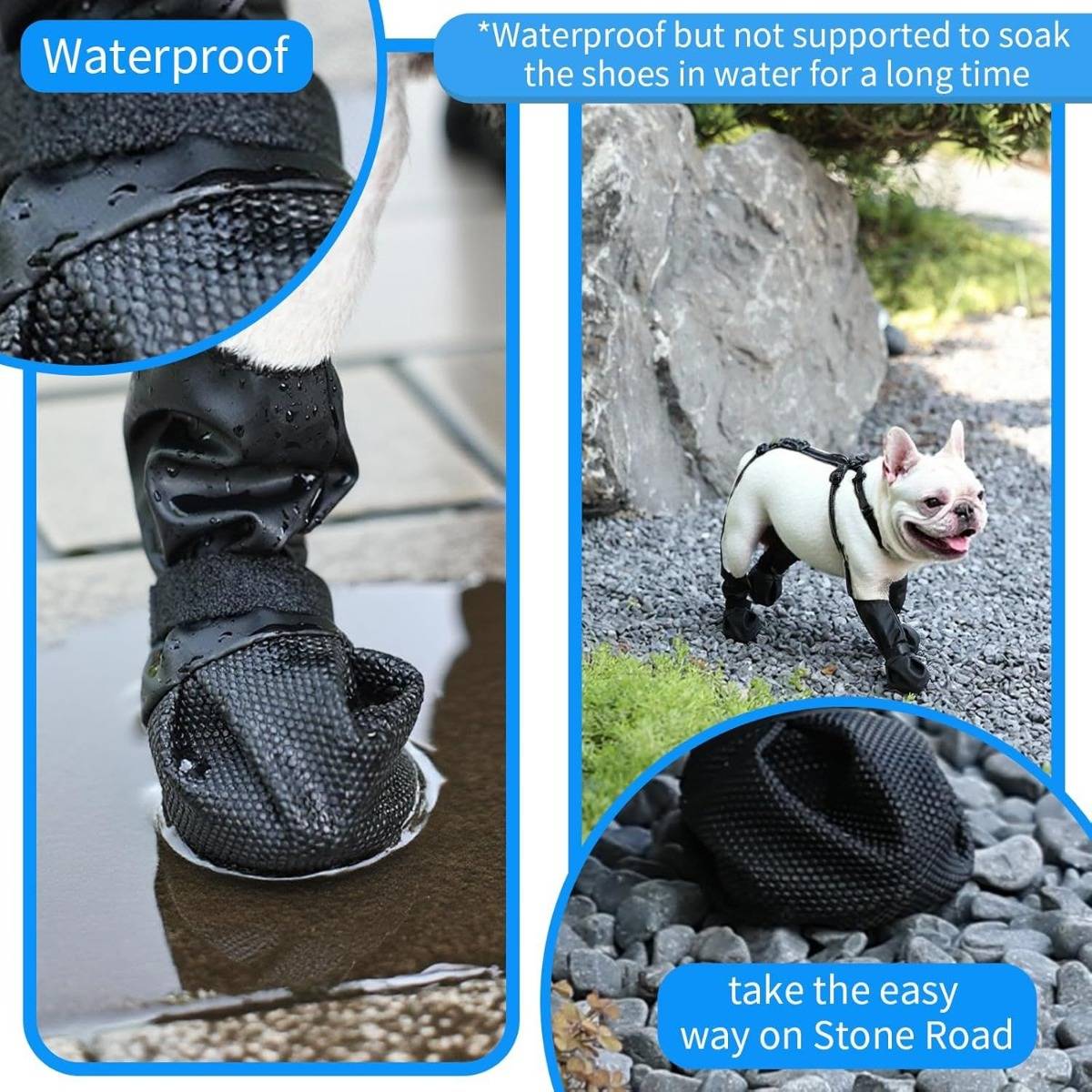 Hundeschuhe gegen Schmutz und Rutschgefahr - Saubere, sichere Pfoten, verstellbar, atmungsaktives Polyester, Größen S/M/L M