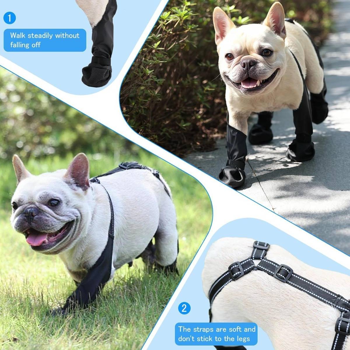 Hundeschuhe gegen Schmutz und Rutschgefahr - Saubere, sichere Pfoten, verstellbar, atmungsaktives Polyester, Größen S/M/L M