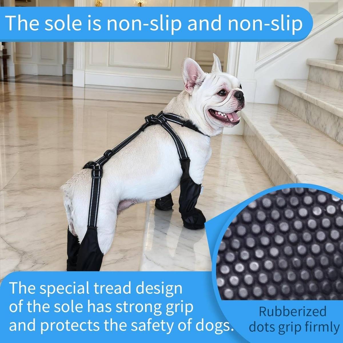 Hundeschuhe gegen Schmutz und Rutschgefahr - Saubere, sichere Pfoten, verstellbar, atmungsaktives Polyester, Größen S/M/L S