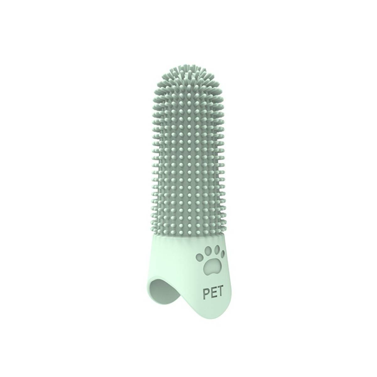 Lange Fingerzahnbürsten-Aufsätze für Haustiere (2er-Pack) für effektive Maulhygiene Green
