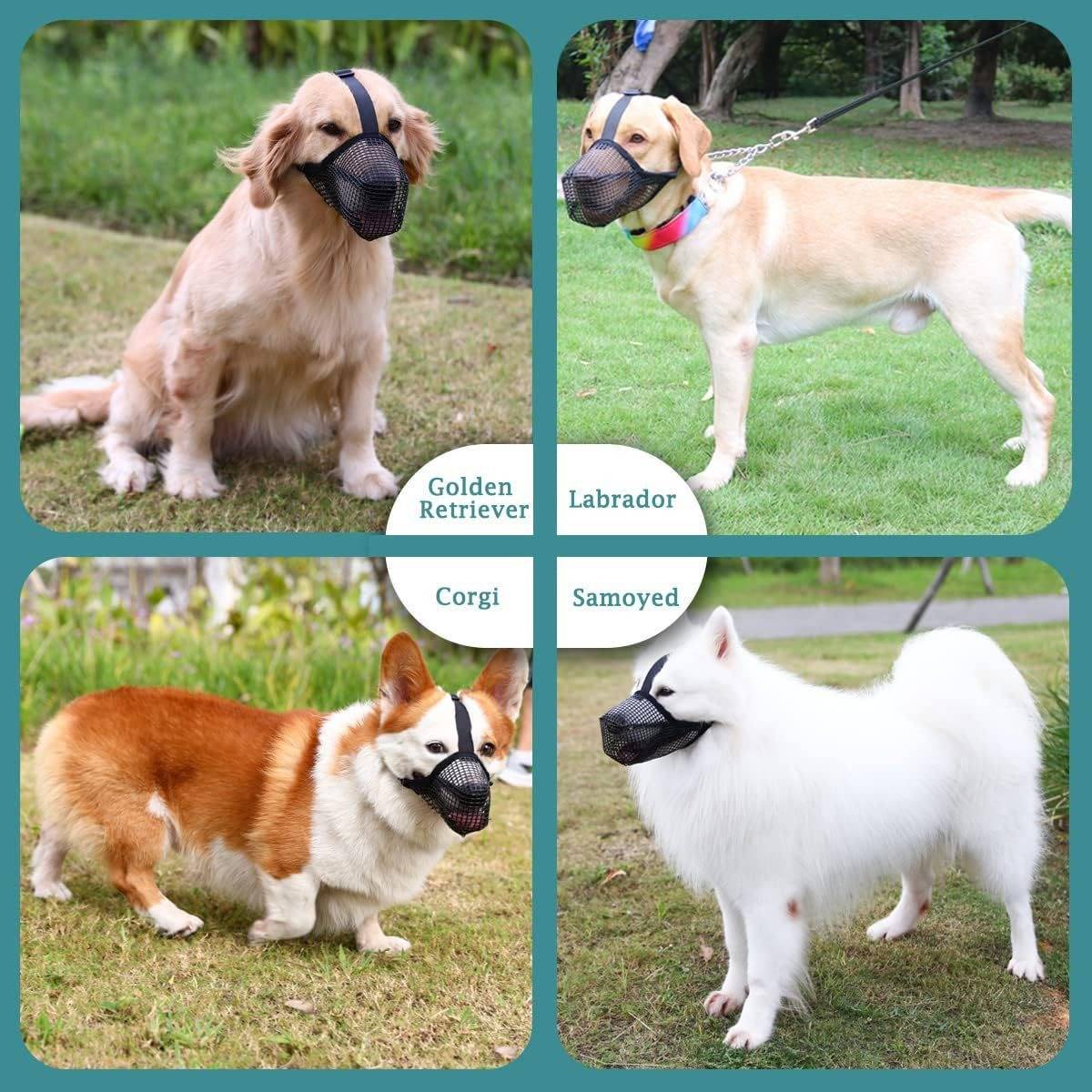 Verstellbarer Nylon-Hundemaulkorb: Beiß-, Leckschutz & atmungsaktive Maulabdeckung L