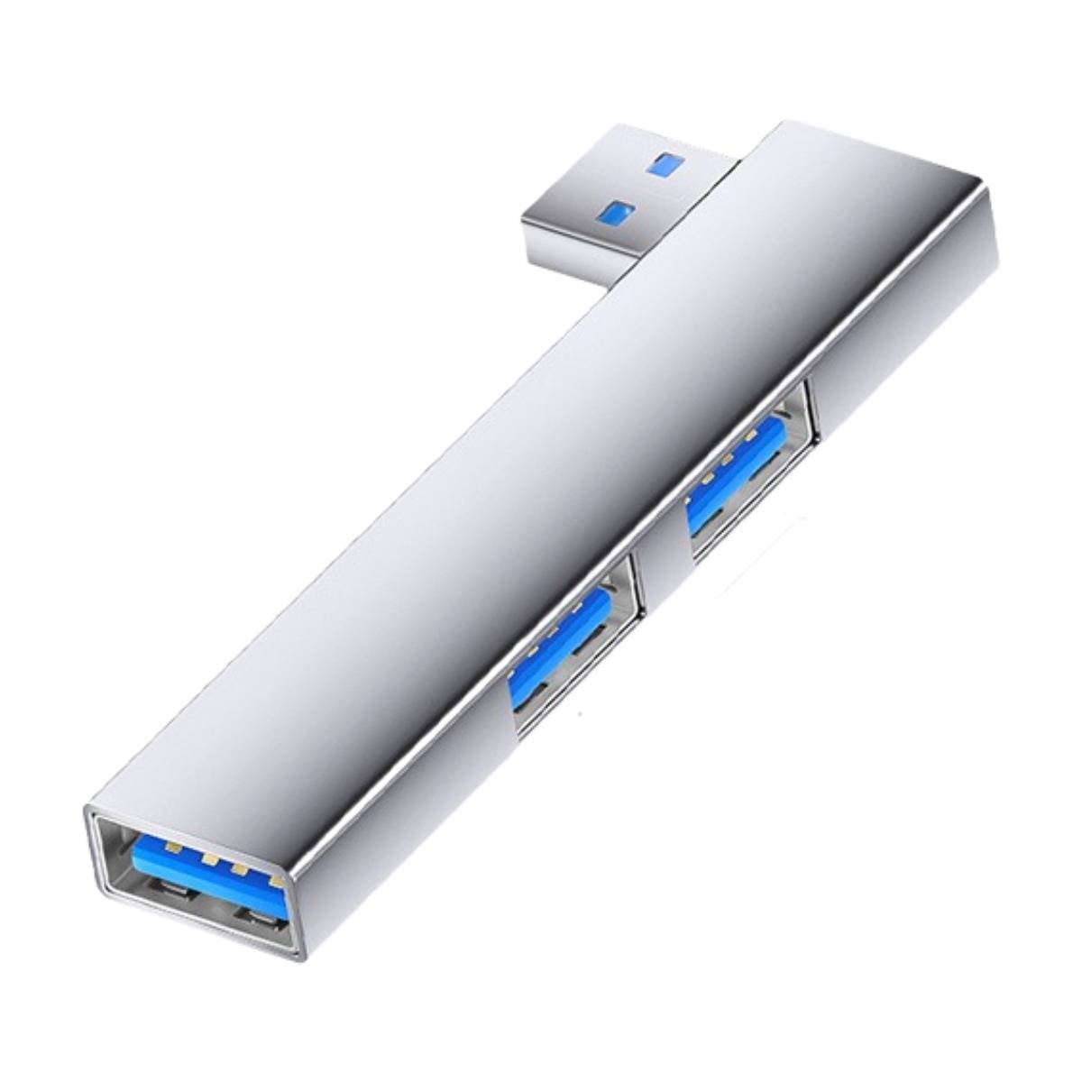 Multi-Port-Expander: USB auf Dual USB 2.0 + USB 3.0 Adapter - Aluminiumlegierung Silver