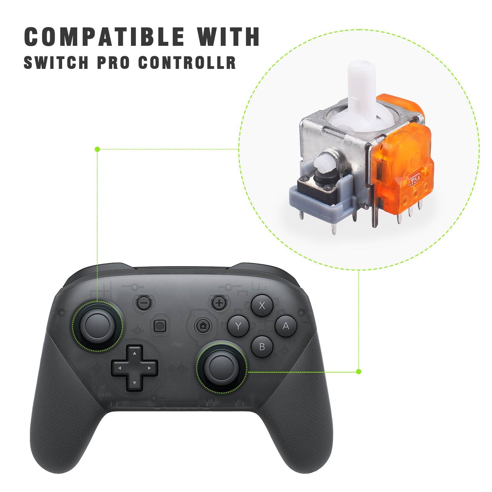 TMR Hall-Effekt Joystick für Switch Pro – Präzise Steuerung, 2-teilig