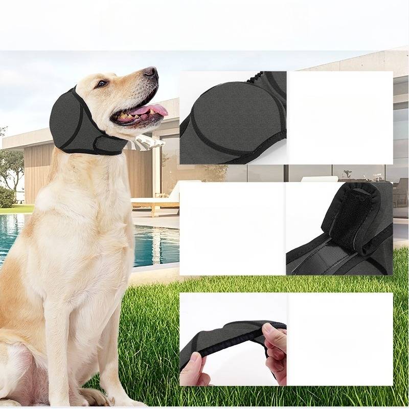 Wasserdichte Hunde-Badehaube für den Sommer - Ohrenschutz & Angstlinderung Grey M