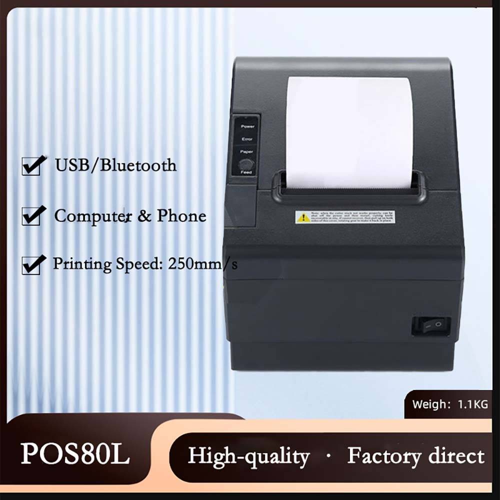 80mm Thermobondrucker mit automatischem Cutter – USB + Bluetooth