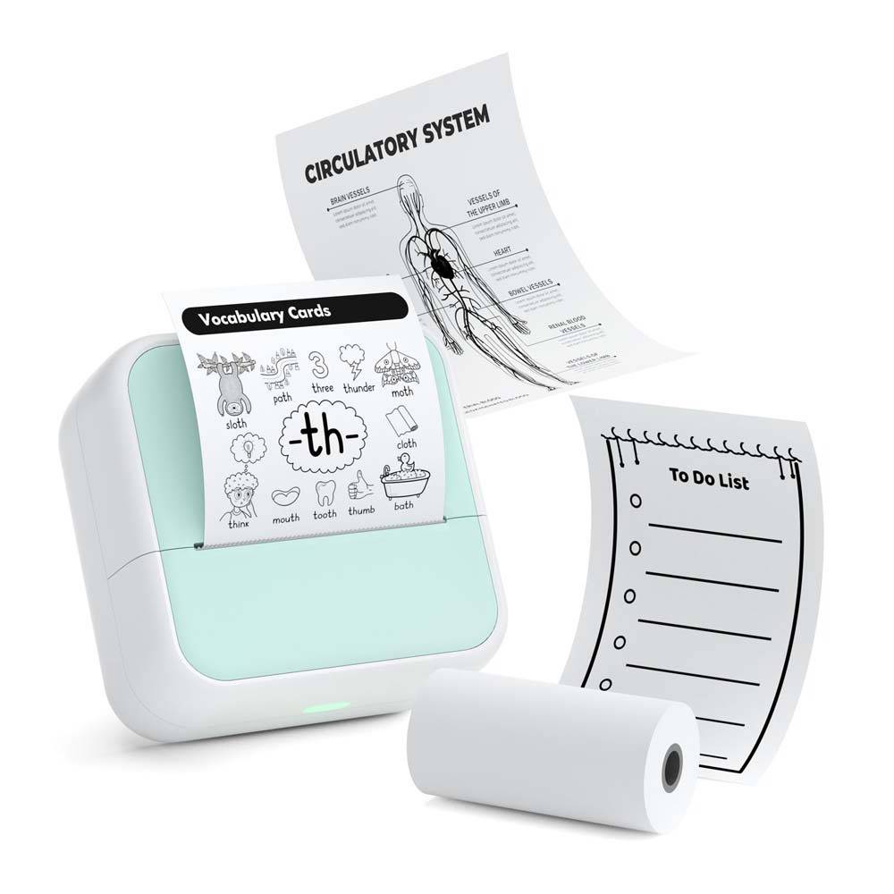 58mm Bluetooth Thermodrucker - Tragbarer Etiketten- & Fotodrucker Green