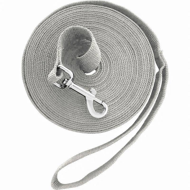 6m Outdoor Trainingsleine für Hunde - Lange Polyesterleine für Rückruftraining Grey