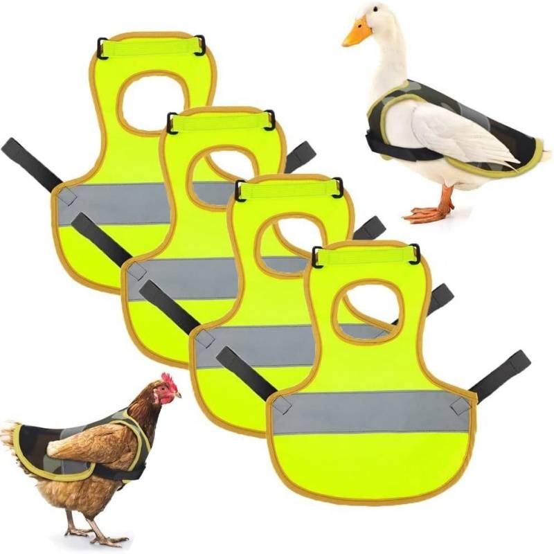 4er-Pack Reflektierende Sicherheitsweste für Hühner, Enten und Gänse - Winter Schutzkleidung Green