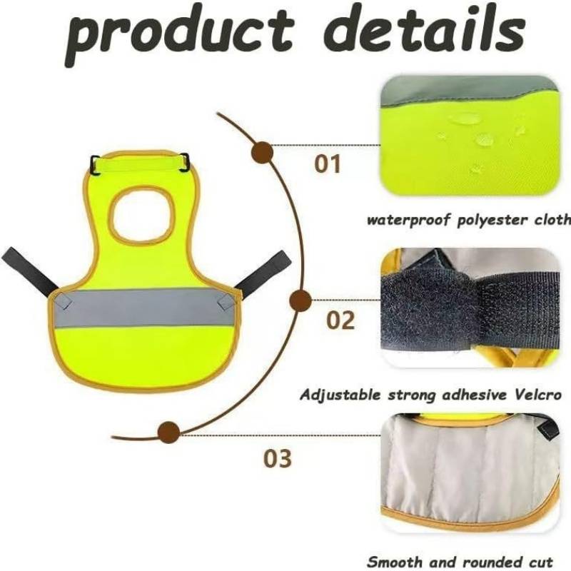 4er-Pack Reflektierende Sicherheitsweste für Hühner, Enten und Gänse - Winter Schutzkleidung Green