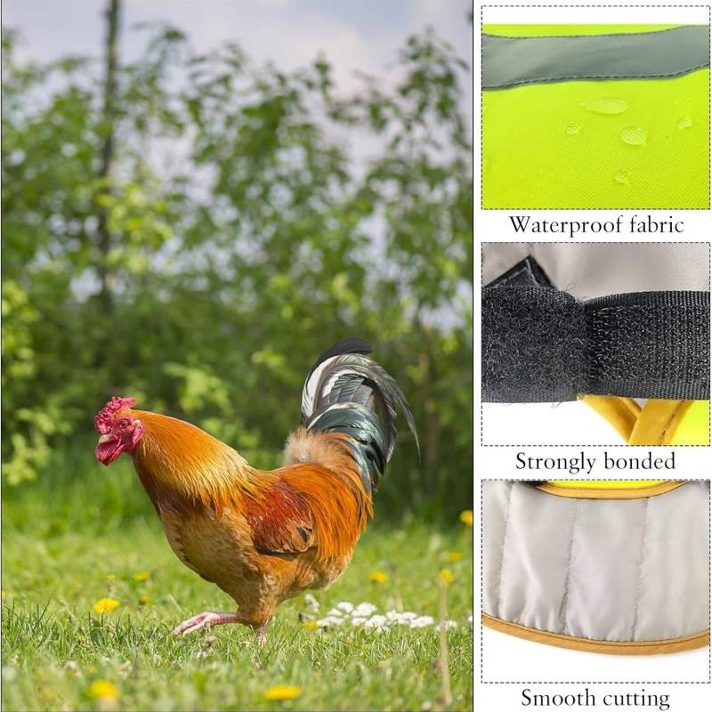 4er-Pack Reflektierende Sicherheitsweste für Hühner, Enten und Gänse - Winter Schutzkleidung Green