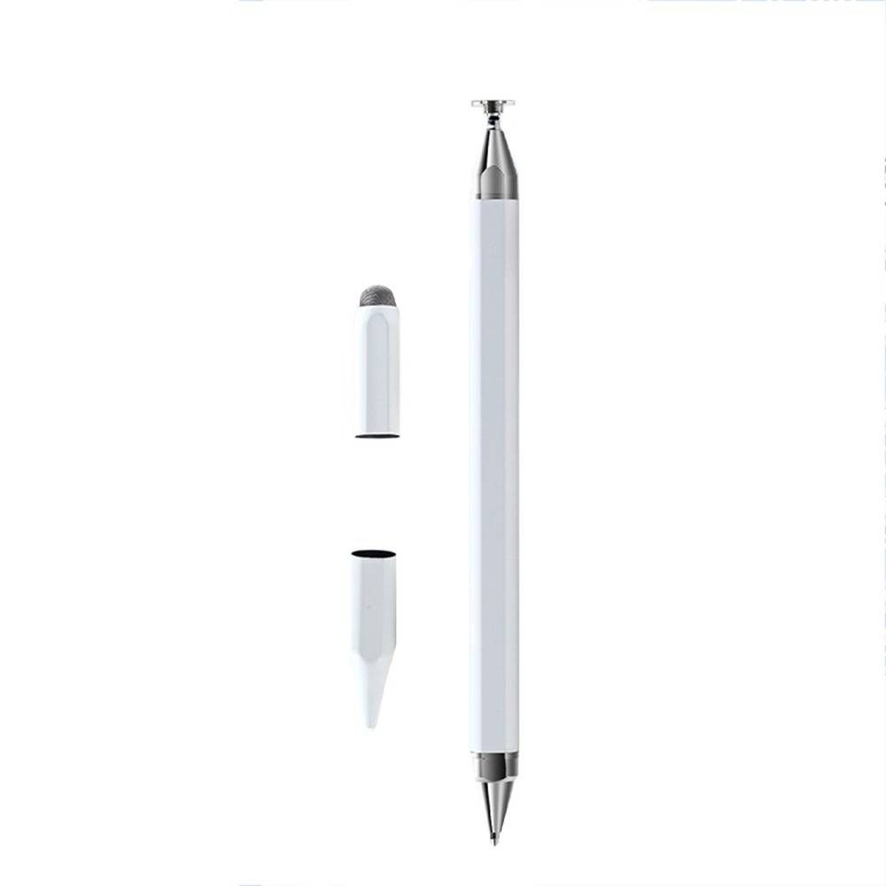 3-in-1 magnetischer kapazitiver Stylus für Tablets und Smartphones - Universeller Touchscreen-Stift, kompatibel mit Apple, Samsung und Huawei White