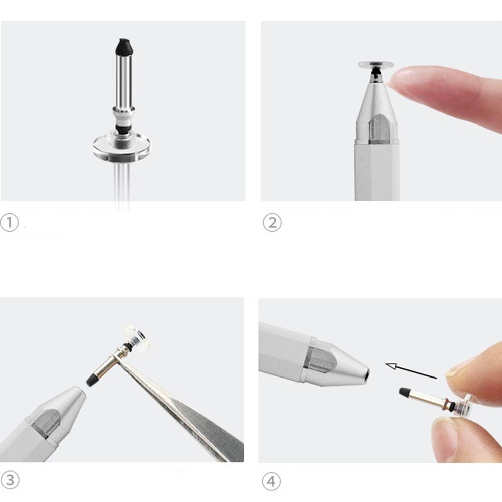 3-in-1 magnetischer kapazitiver Stylus für Tablets und Smartphones - Universeller Touchscreen-Stift, kompatibel mit Apple, Samsung und Huawei White
