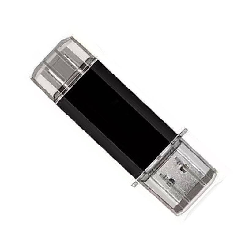 Kurzer 2-in-1 USB-Stick High-Speed USB 3.0 für Computer und Smartphones Black 32 GB