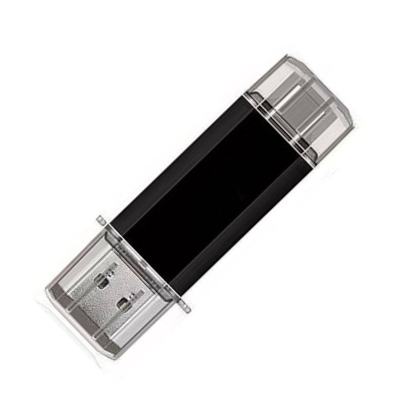 Kurzer 2-in-1 USB-Stick High-Speed USB 3.0 für Computer und Smartphones Black 32 GB