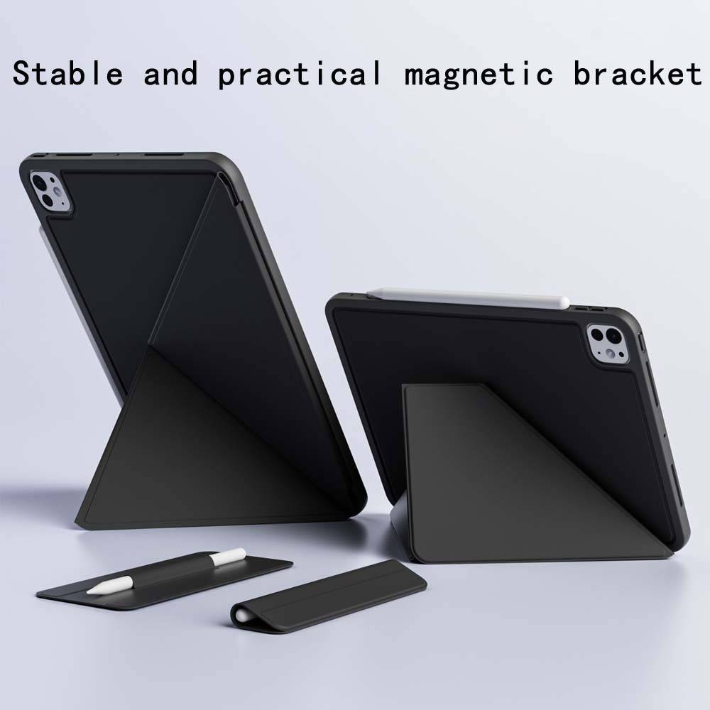 Magnetisches Doppelseitiges Lederhülle Schutzhülle - Magnetisch 8Pro - Schwarz - Kompatibel mit iPad 10. Generation (10,9 Zoll) / iPad 11 (A16) [202