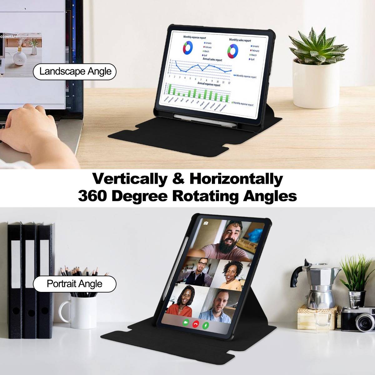 Drehbare Acryl-Bluetooth-Tastaturhülle für iPad 11 &amp; 10.9 Zoll