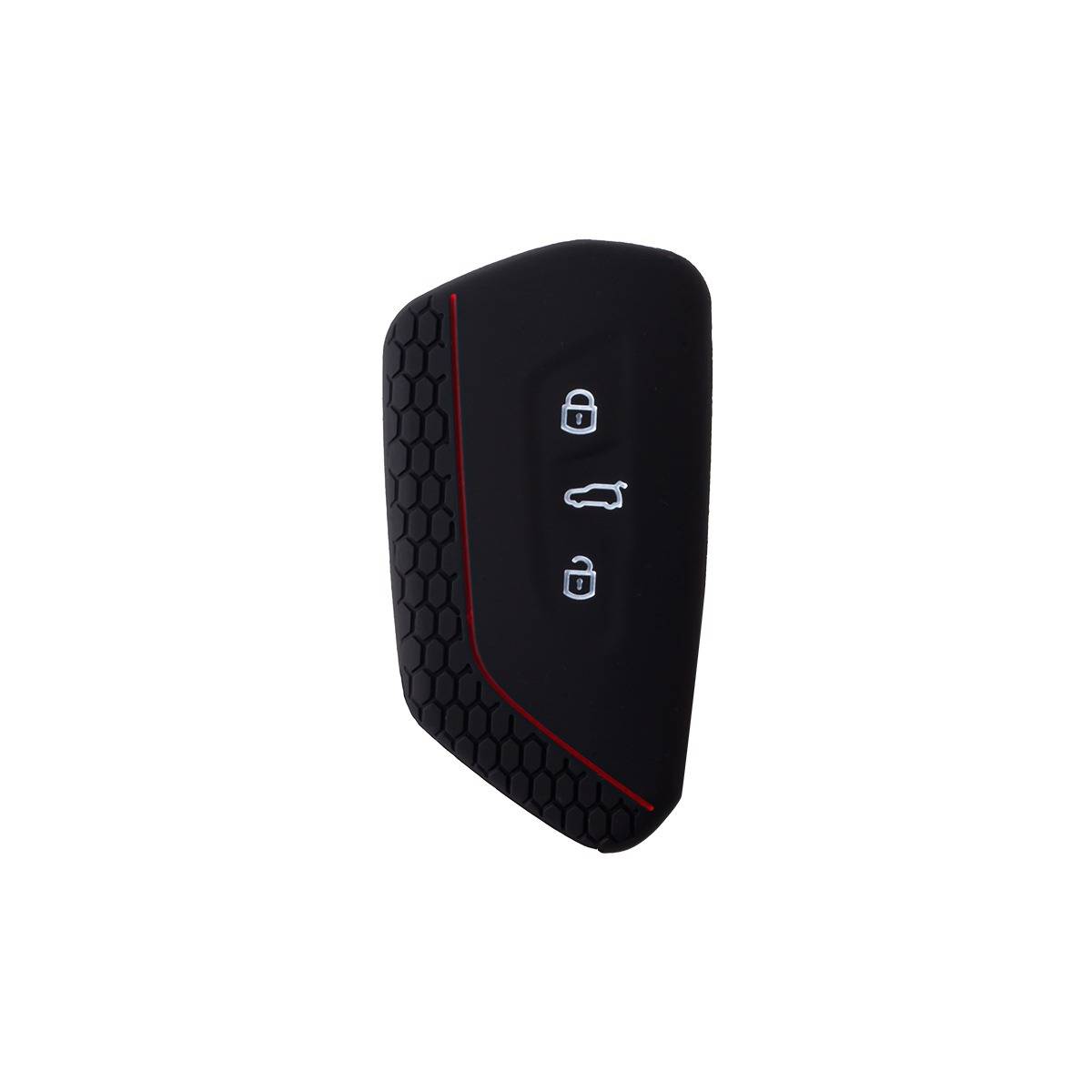 Silikon-Schlüsselcover kompatibel mit Volkswagen Touareg, Tiguan, Golf 8 und mehr - Waben-Grip, stoßabsorbierende Schlüsselhülle Black