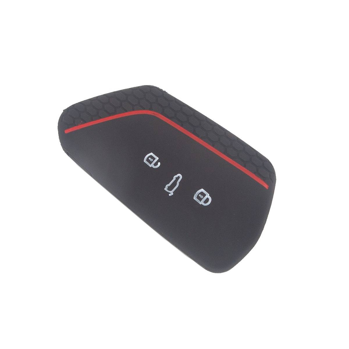 Silikon-Schlüsselcover kompatibel mit Volkswagen Touareg, Tiguan, Golf 8 und mehr - Waben-Grip, stoßabsorbierende Schlüsselhülle Black