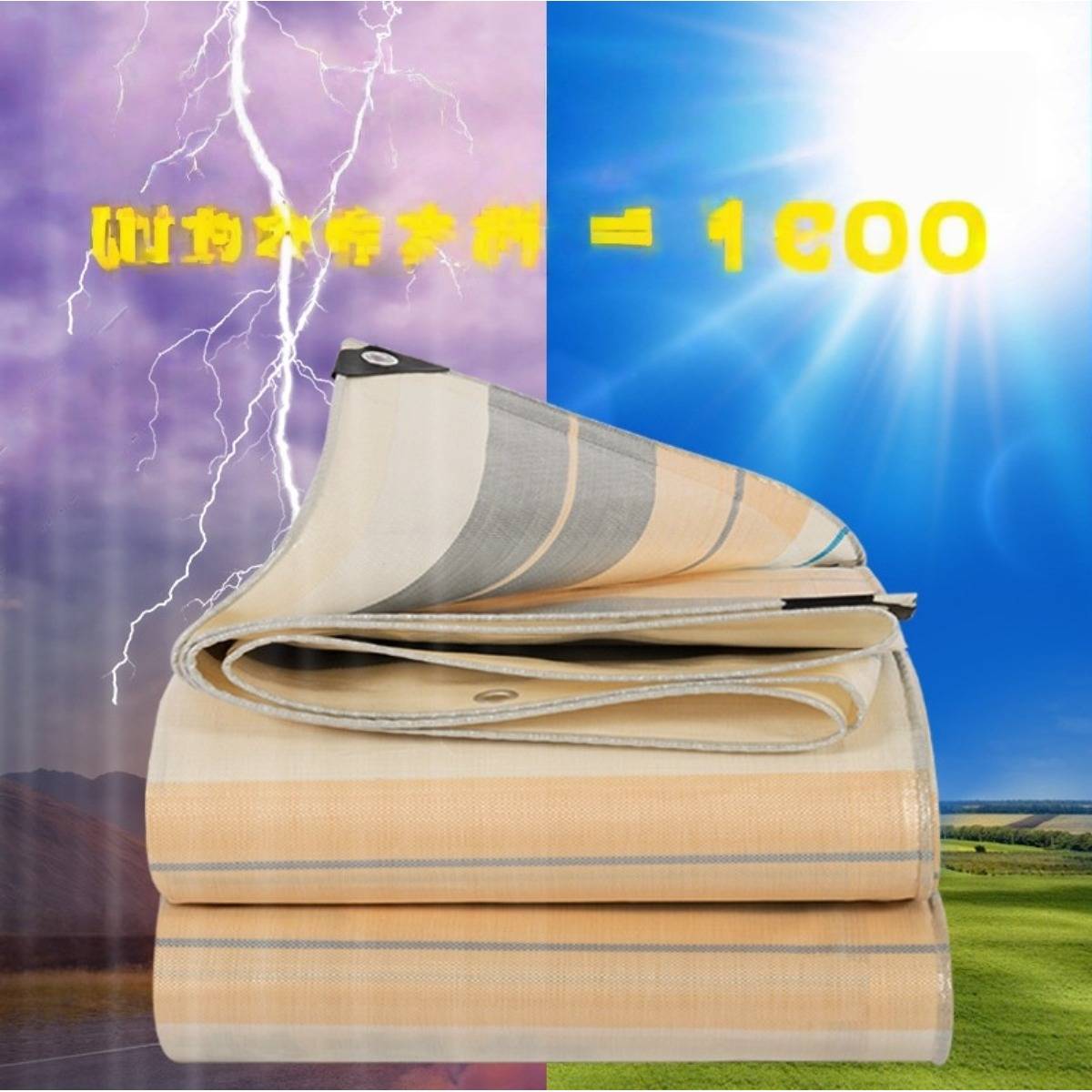 Off-White PE wasserdichte, regenfeste Plane – verstärkte Ganzjahres-Abdeckung für Lkw &amp; Bauernhof (S 200 x 300 cm, M 300 x 400 cm) M