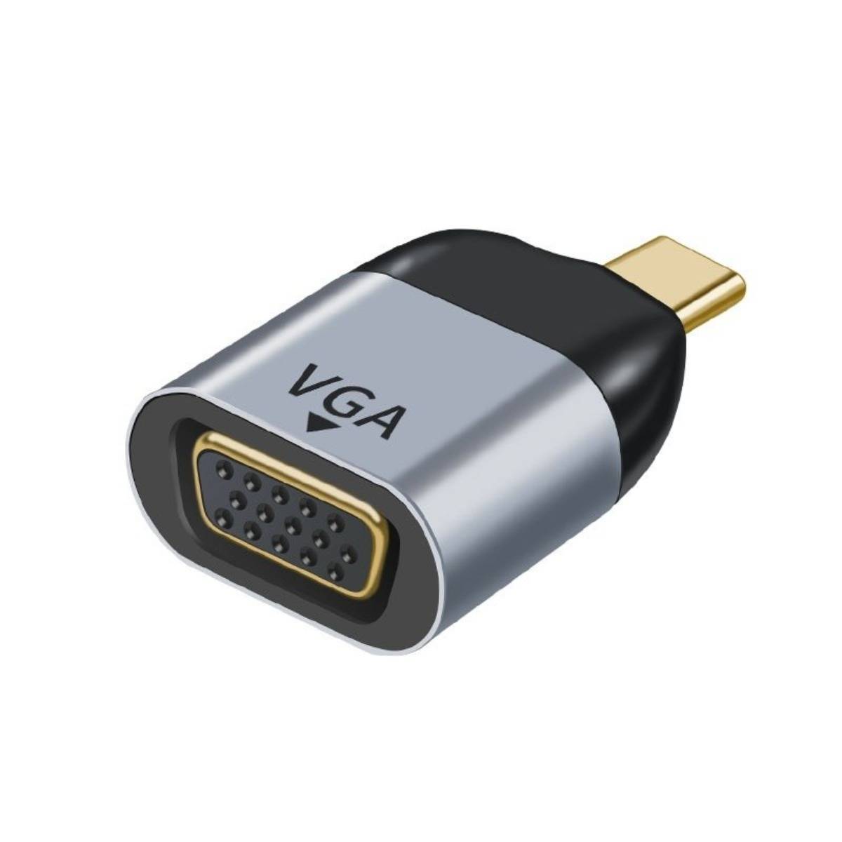 VGA Buchse auf USB-C Stecker Adapter - Aluminium Audio Video Konverter