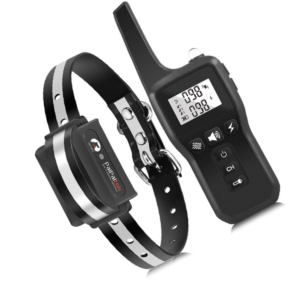 Ferngesteuertes Hundeerziehungshalsband ohne Stromschlag mit Ton, Vibration und Taschenlampe – wasserdicht (IP67), 1000 m Reichweite, lange Akkulauf