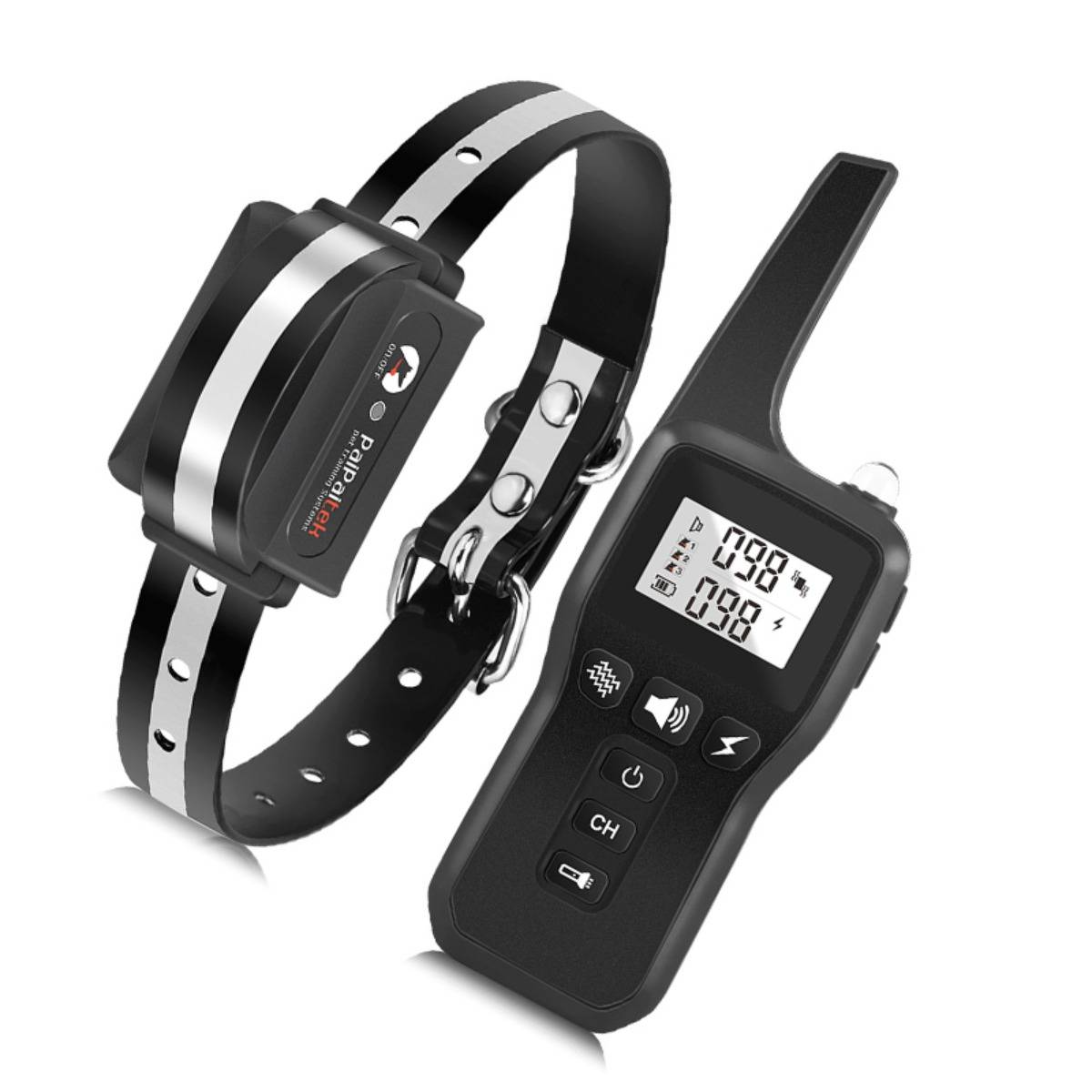 Ferngesteuertes Hundeerziehungshalsband ohne Stromschlag mit Ton, Vibration und Taschenlampe – wasserdicht (IP67), 1000 m Reichweite, lange Akkulauf