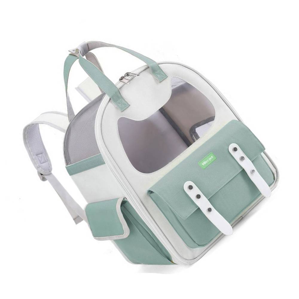 Bequemer Haustier-Tragerucksack White+green