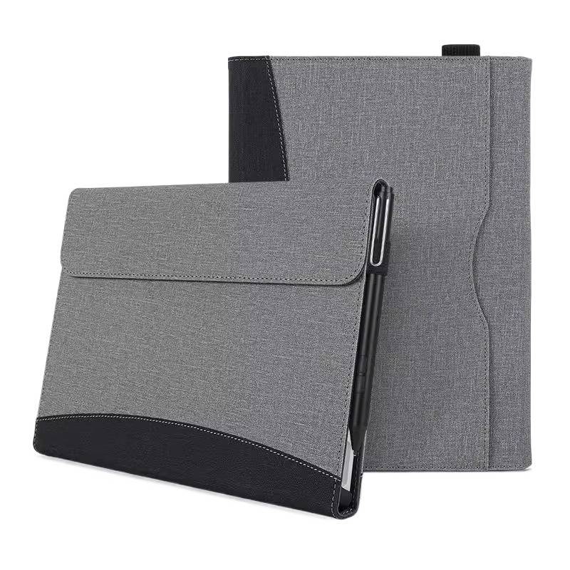 Kompatibel mit surfac Pro4/5/6/7 Hartschale Tablet-Schutzhülle - PU-Leder, verstellbarer Mehrwinkelständer, Stift-Halter